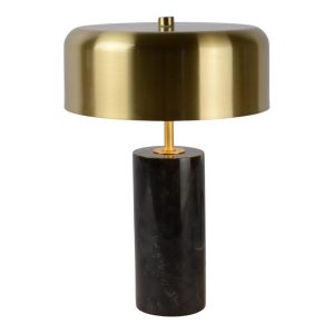Gouden tafellamp met zwart marmeren poot