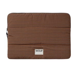 Bruine laptophoes ruitjes WOUF