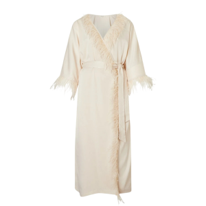 love stories badjas satijn met veren