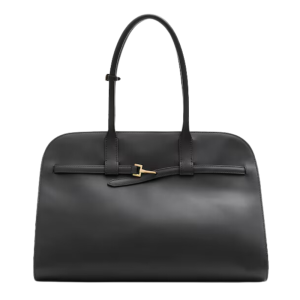 mango leren shopper tas met gesp