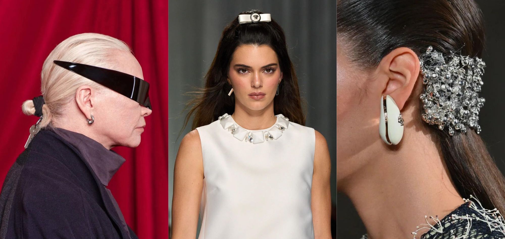 Haute haaraccessoires bij Balenciaga, Versace en Tory Burch