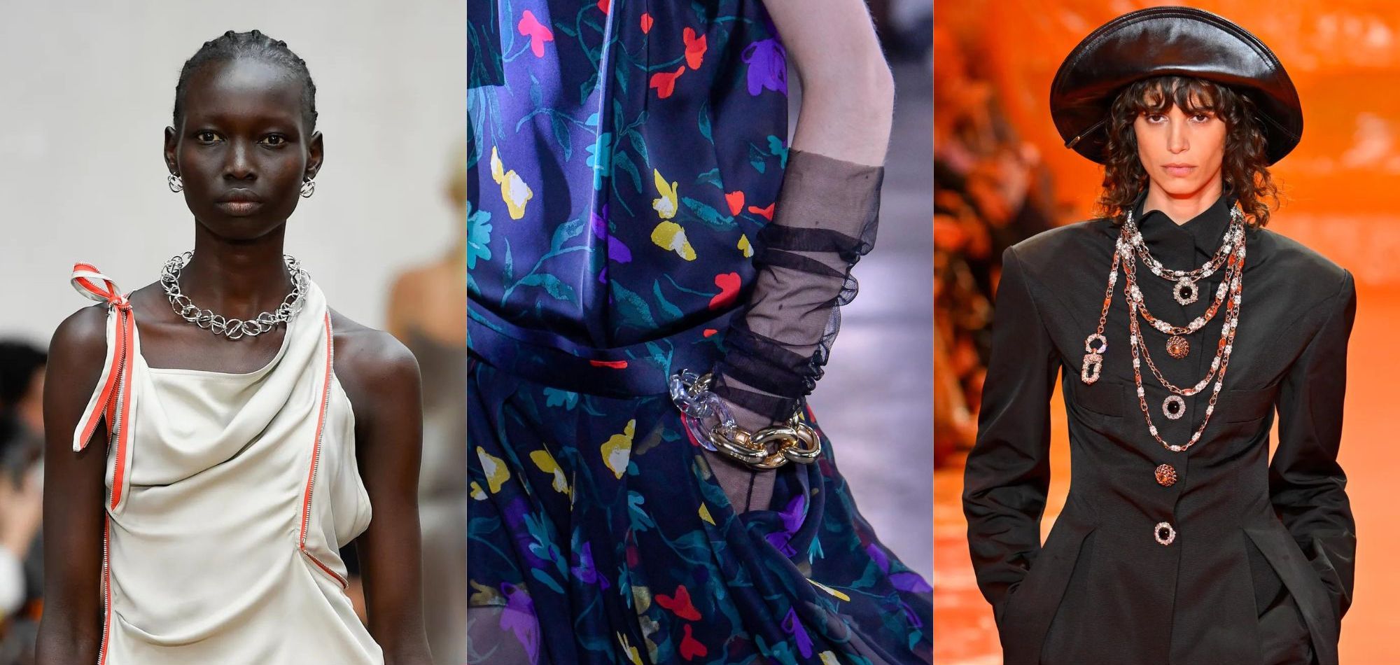 Sieraden met schakels bij Kiko Kostadinov, Sacai en Louis Vuitton