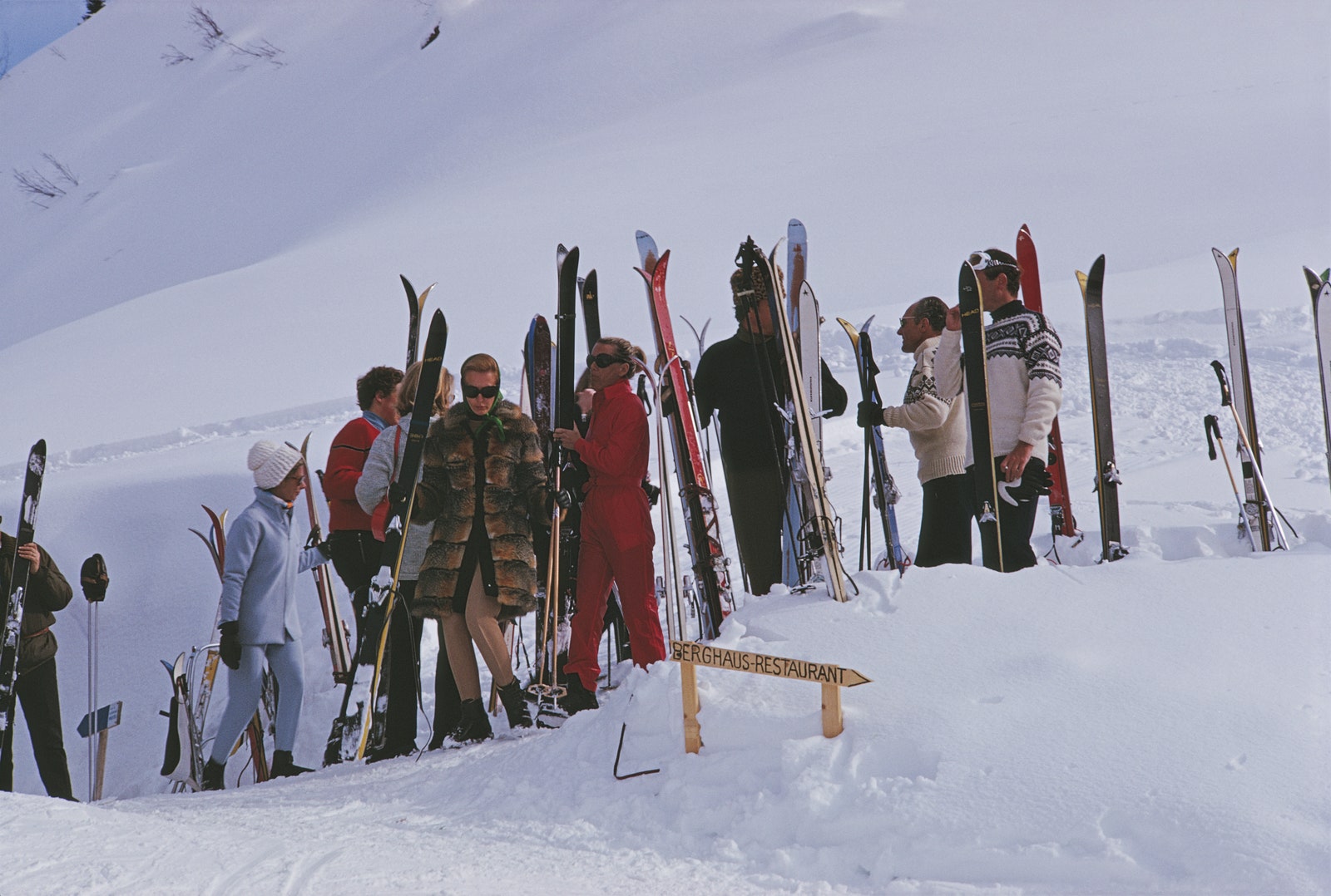 Skiërs in Gstaad in 1969