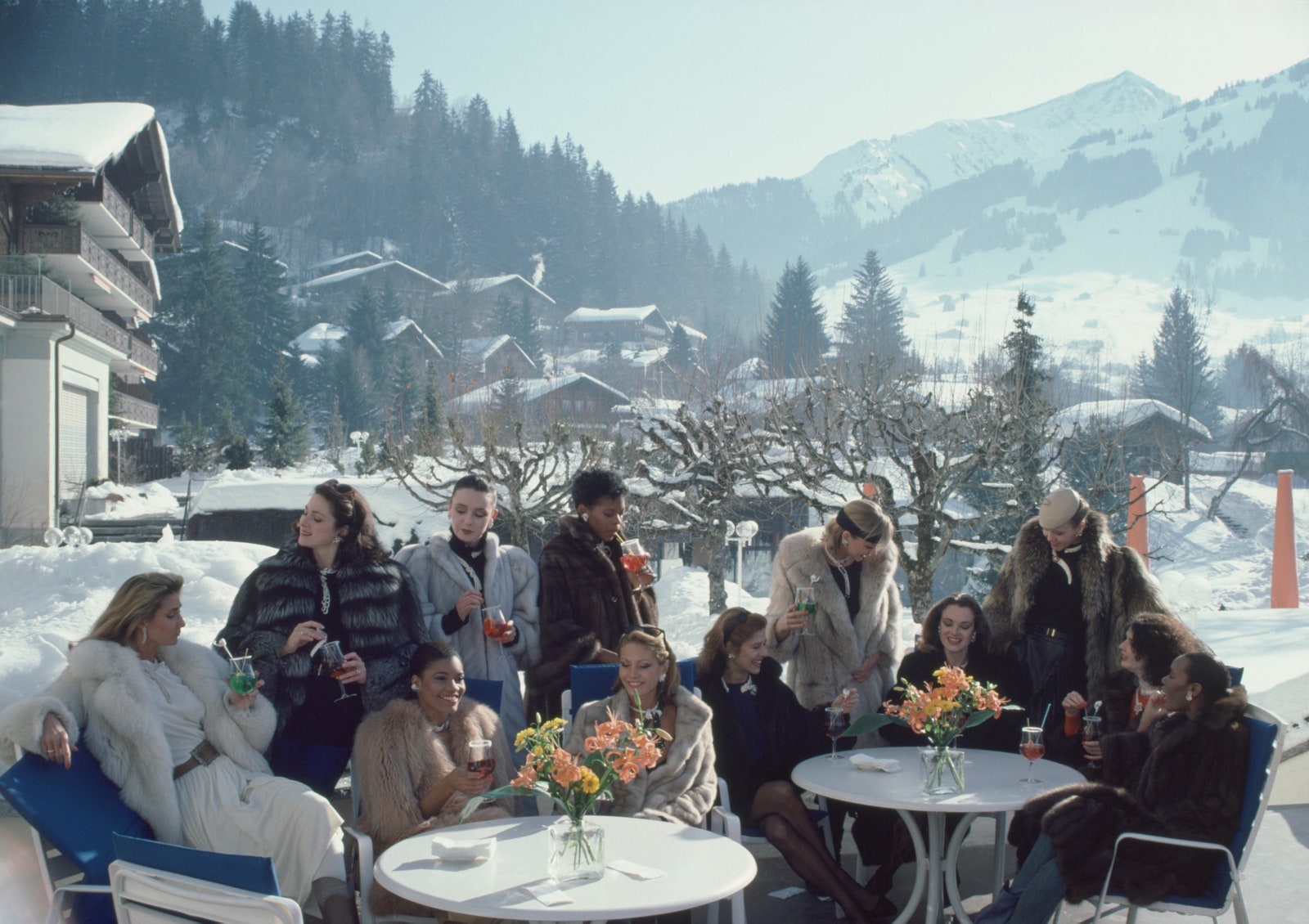 Het terras van het Gstaad-paleis in 1984