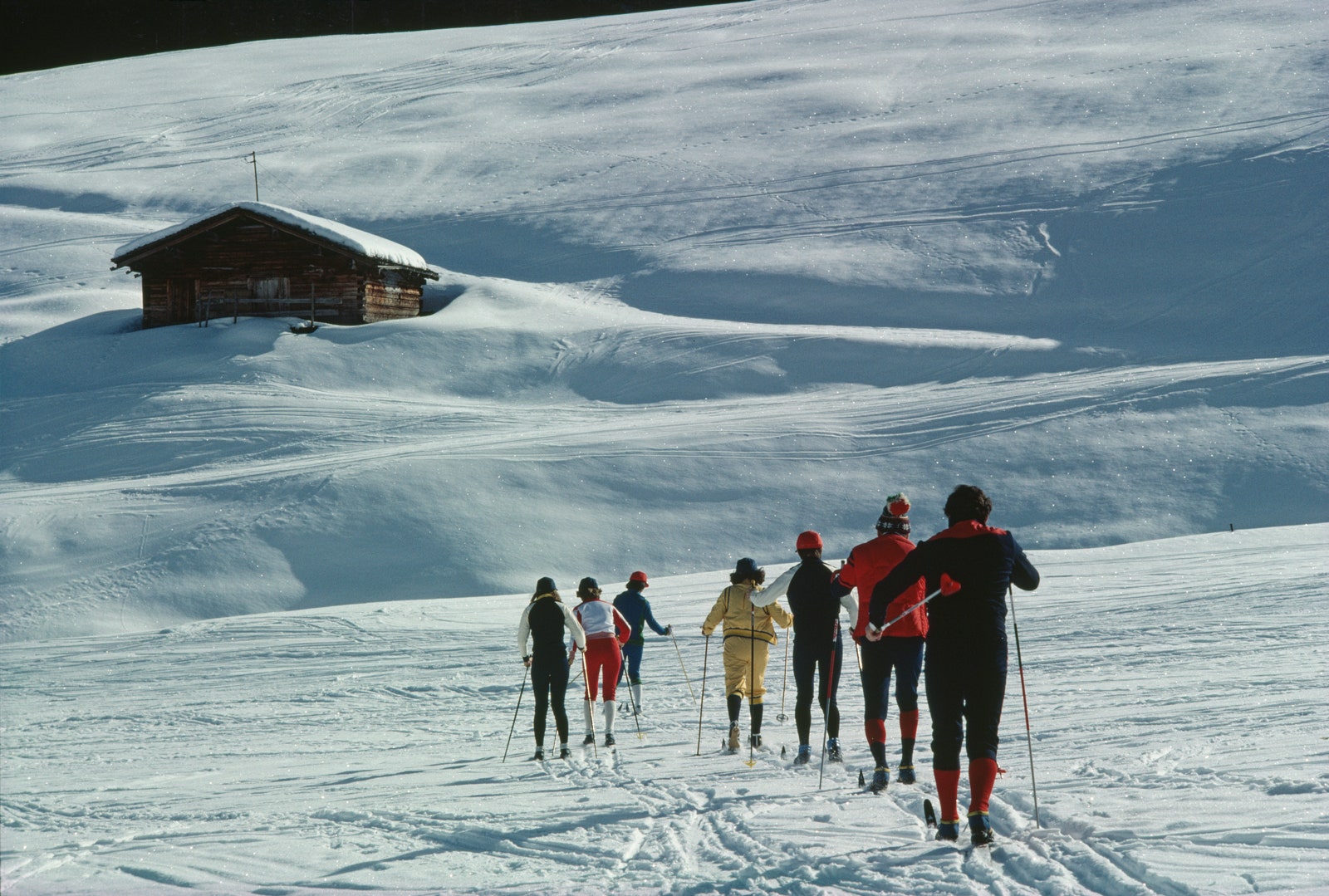 Skiërs in Lech in 1979