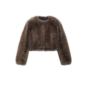 faux fur jas Mango