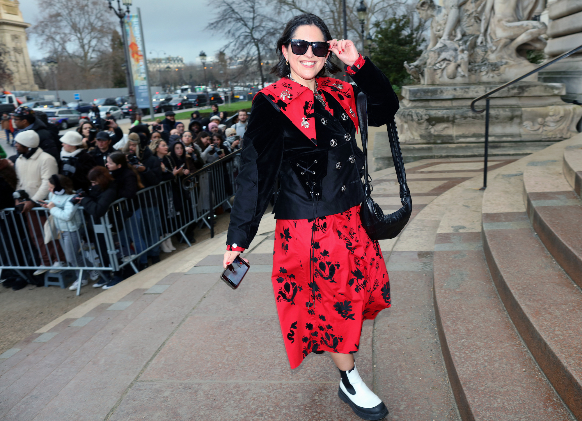 Een streetstylelook bij Couture Fashion Week