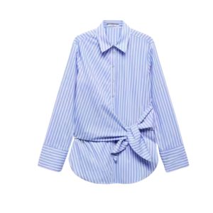 blauw wit gestreepte blouse mango