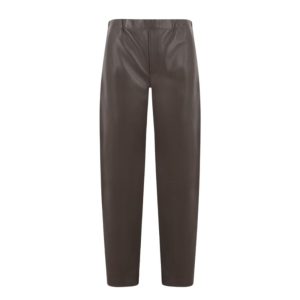 bruine leren broek bottega veneta