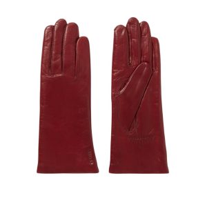 Bordeauxrode handschoenen leer Hestra