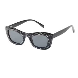 Zwarte zonnebril met strasdetail mango