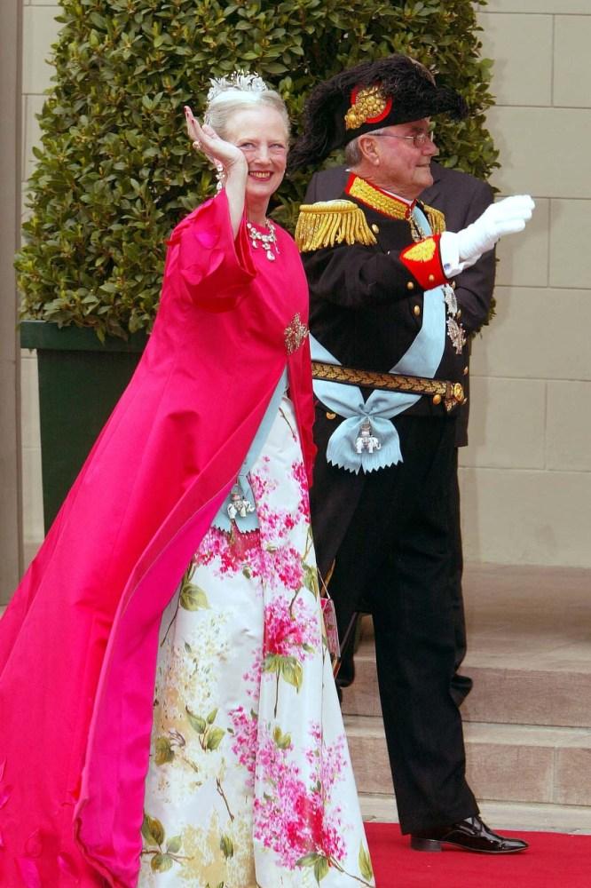 Voormalig koningin Margrethe op de trouwdag van haar zoon