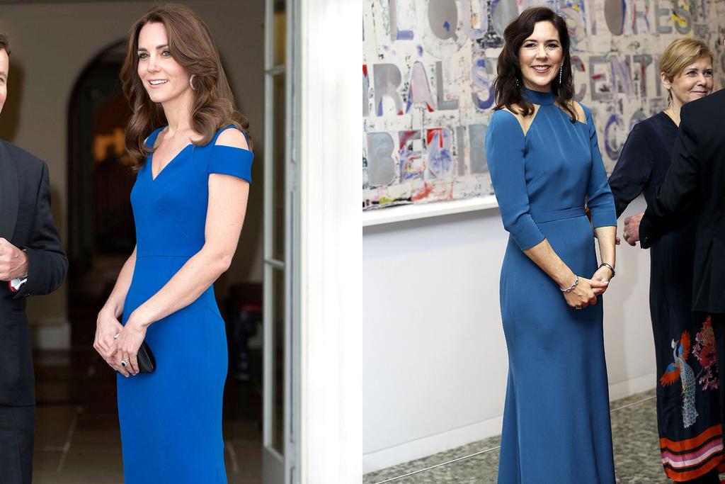 Prinses Mary en Kate Middleton in een jurk met cut-outs