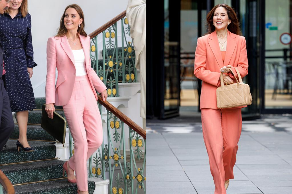 Prinses Mary en Kate Middleton in een power suit