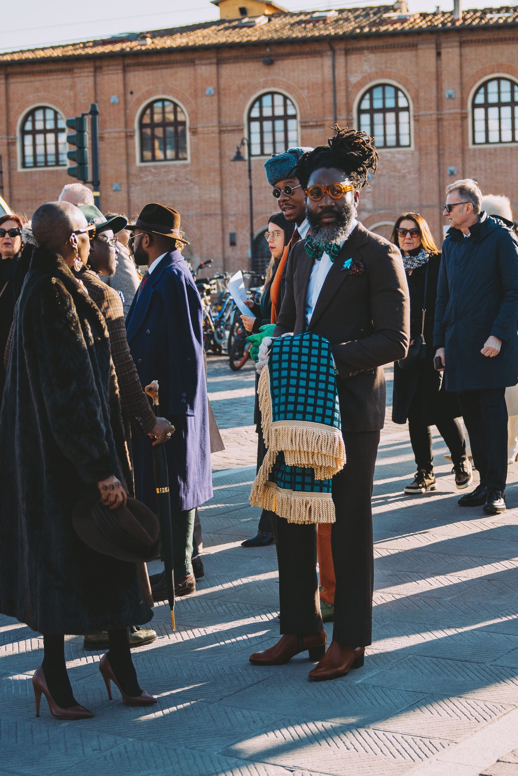 Streetstyle tijdens Pitti Uomo herfst/winter 2024