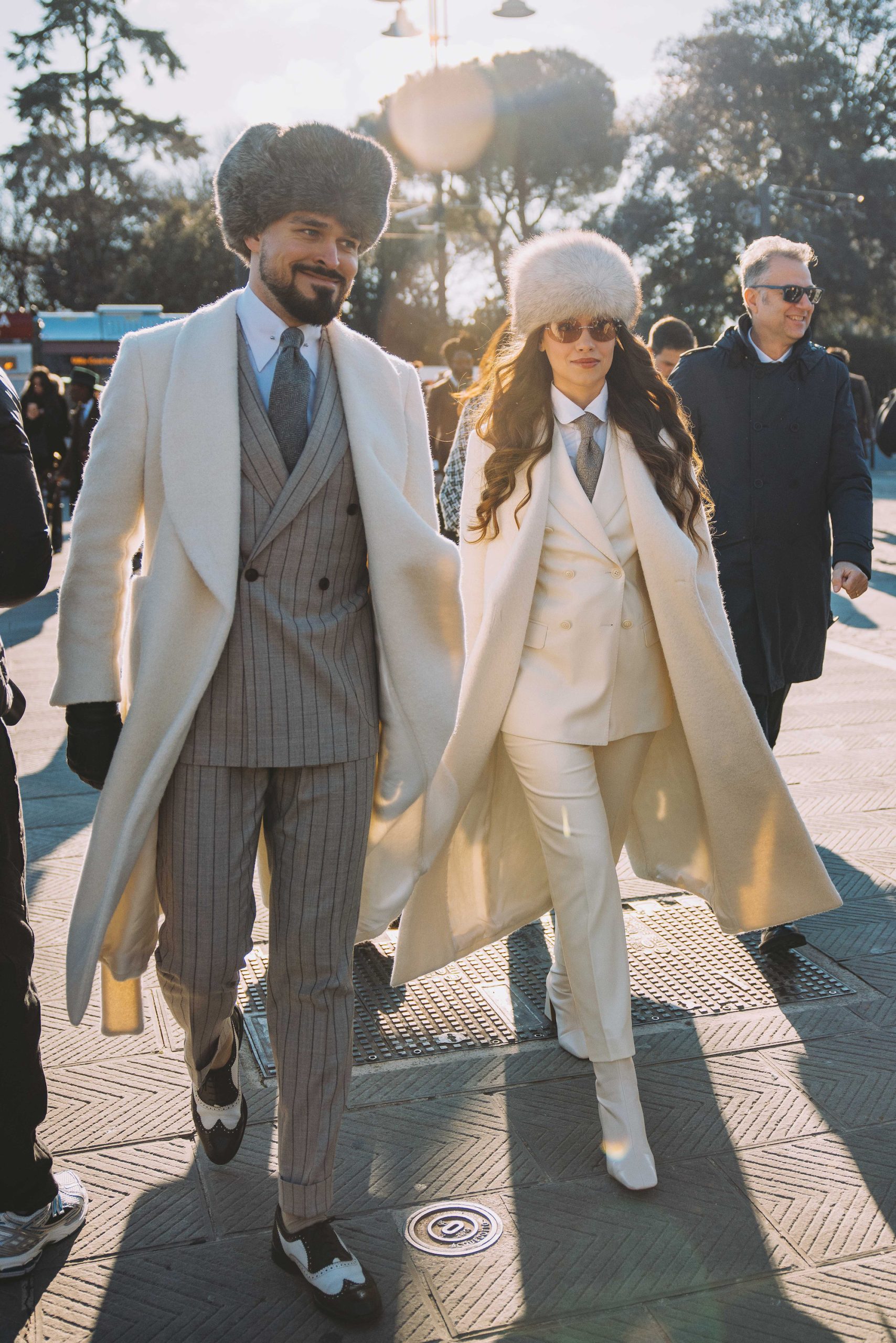 Streetstyle tijdens Pitti Uomo herfst/winter 2024