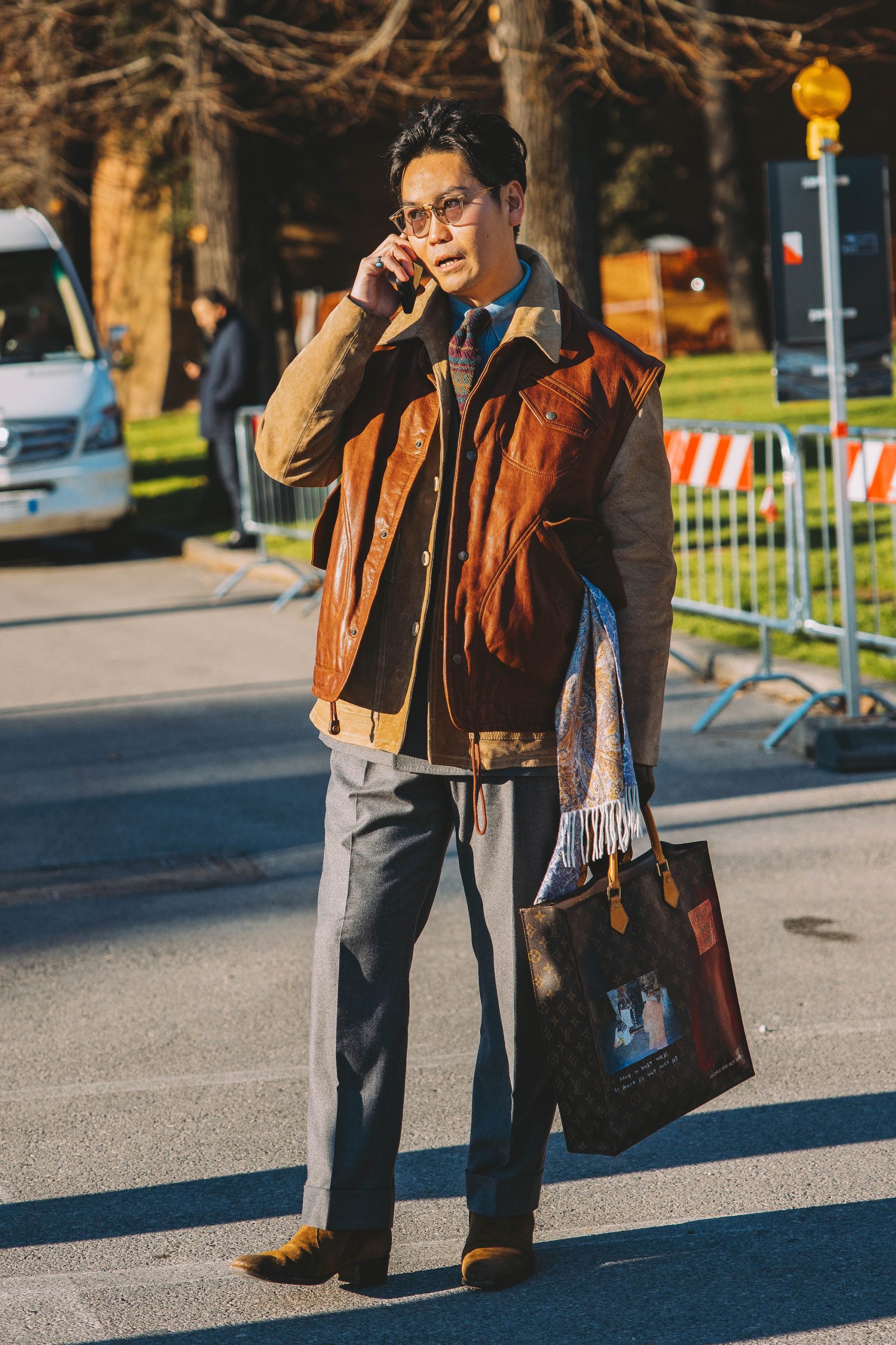 Streetstyle tijdens Pitti Uomo herfst/winter 2024