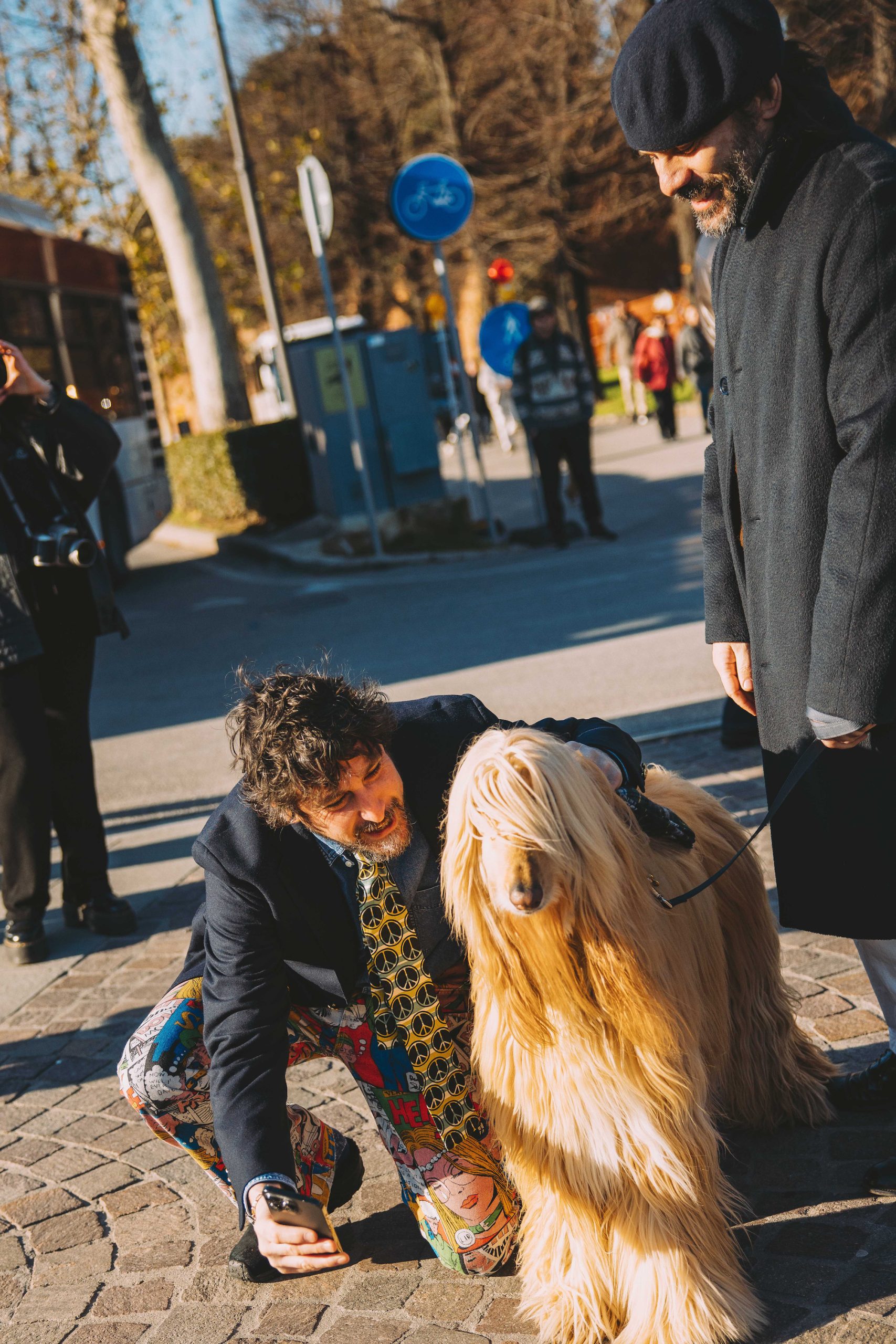 Streetstyle tijdens Pitti Uomo herfst/winter 2024