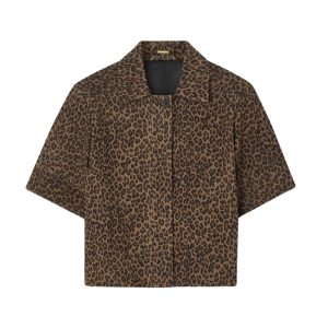 Cropped blouse met korte mouwen van Dodo Bar or in luipaardprint