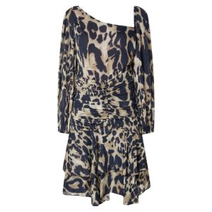 Tuniekjurk met asymmetrische hals in panterprint van IRO