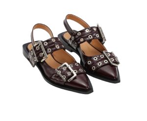 Ganni lakleren flatjes