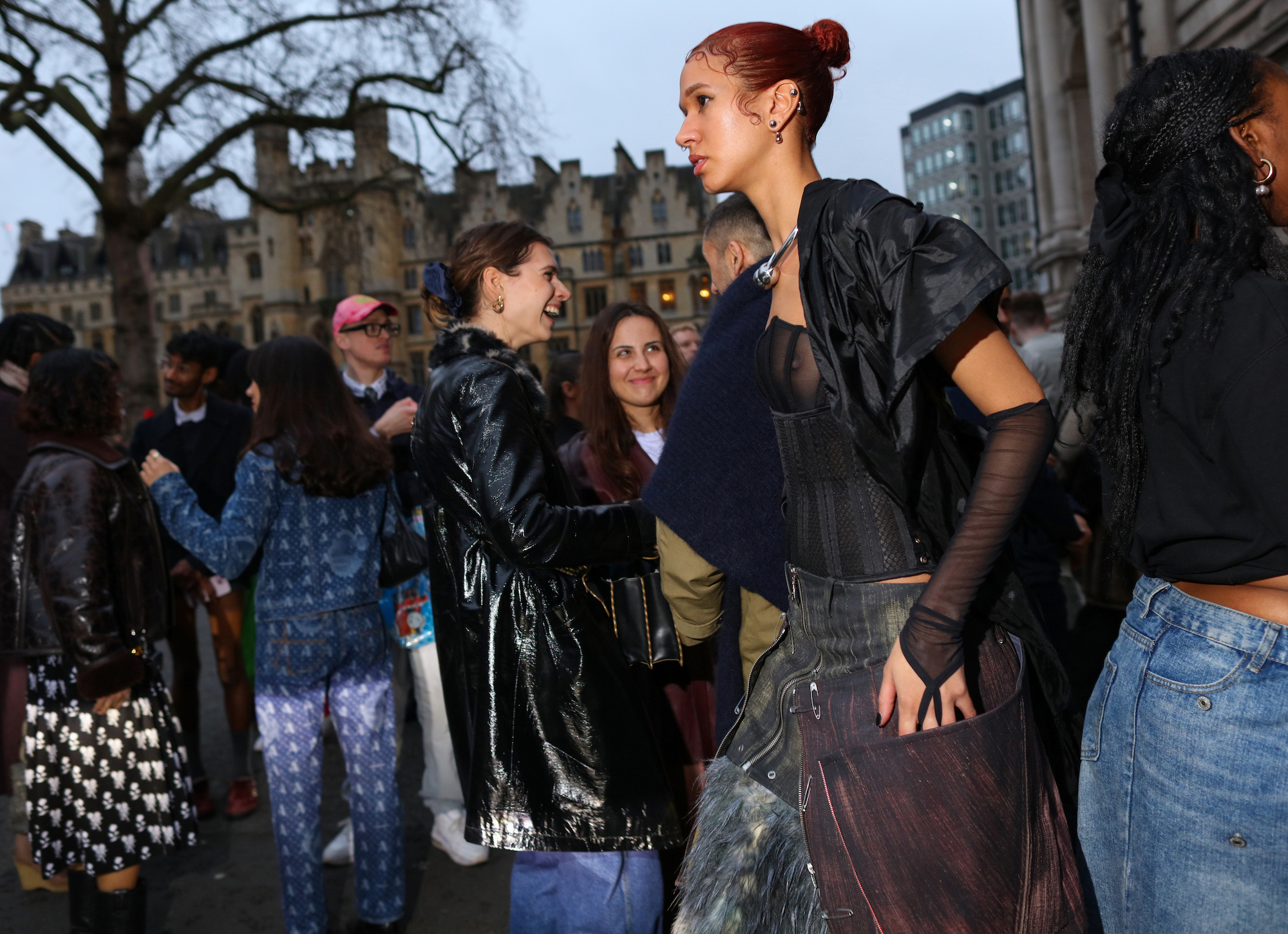 Streetstyle tijdens London Fashion Week herfst/winter 2024
