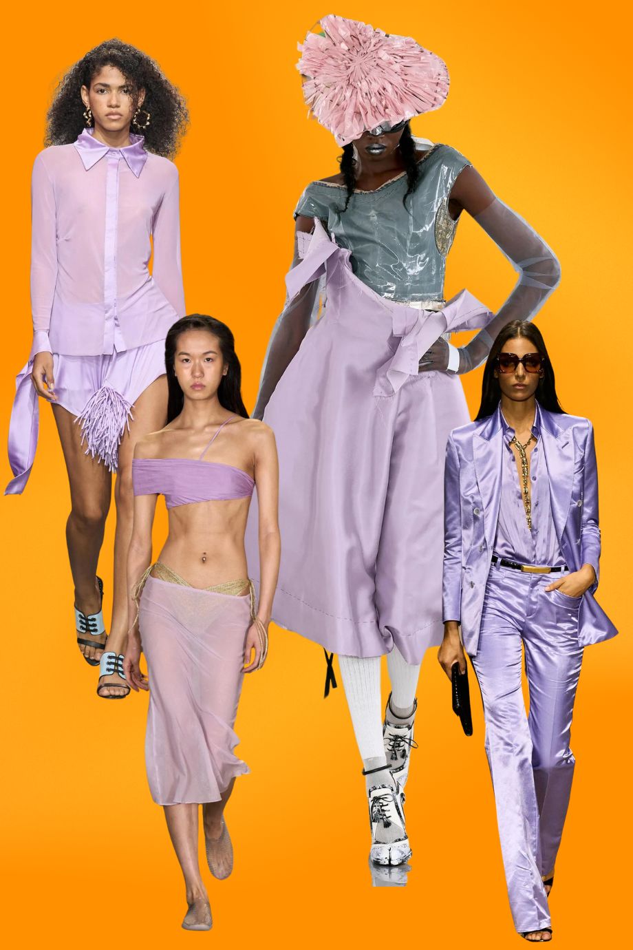 Trendkleur pastel lila op de runway bij Feben, Supriya Lele, Maison Margiela en Tom Ford
