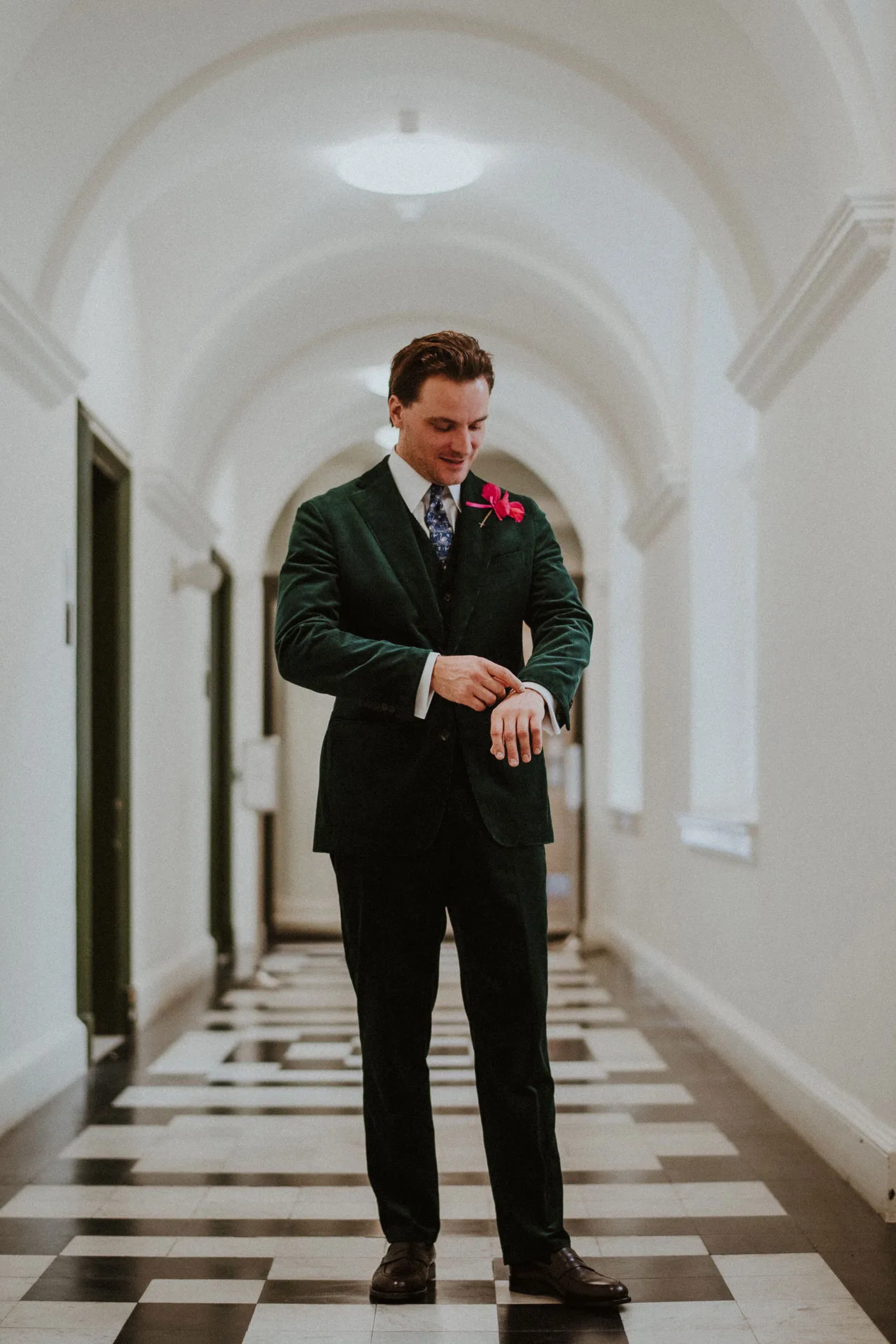 Freddie Waters op zijn trouwdag