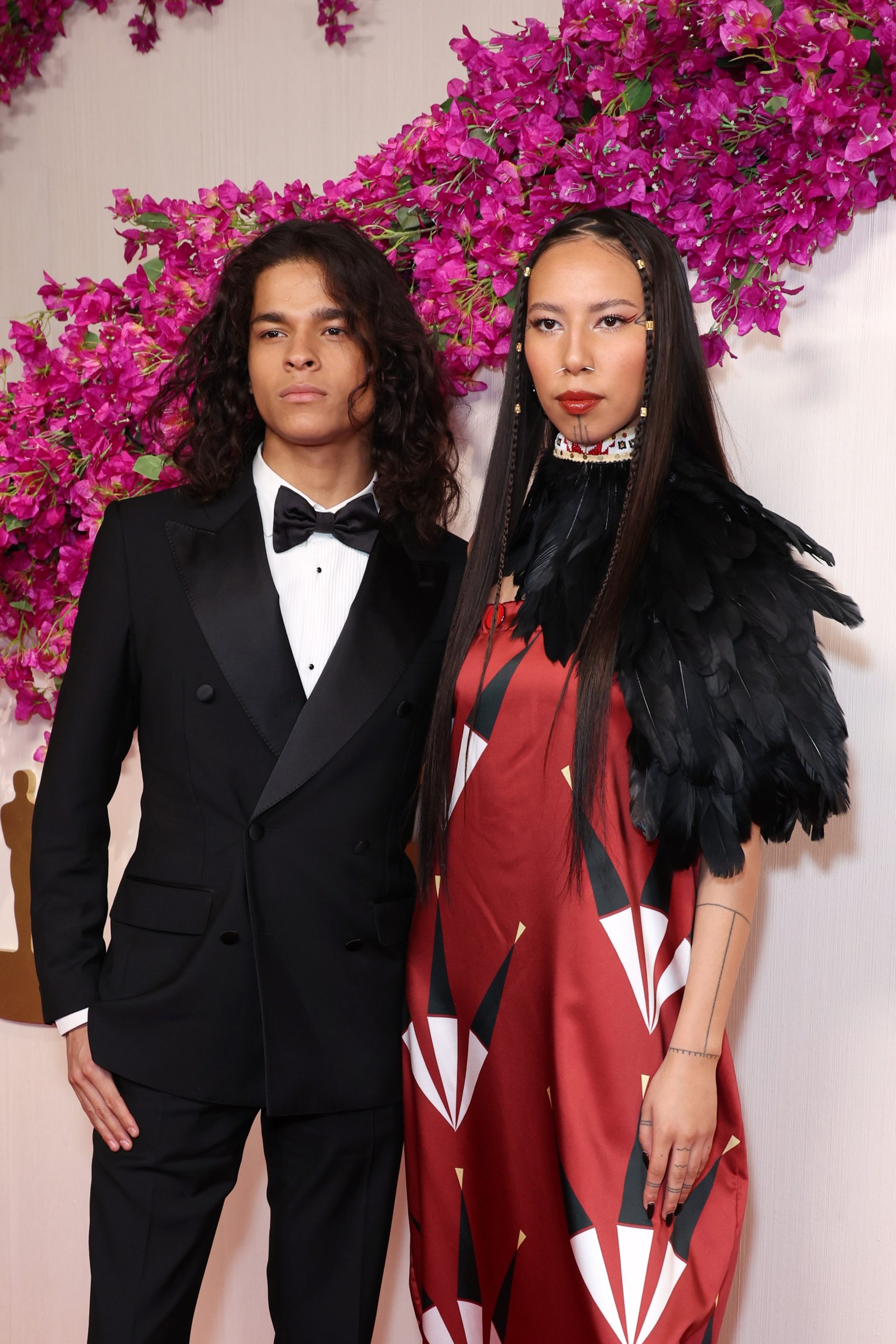 D'Pharaoh Woon-A-Tai and Quannah Chasinghorse oscars 2024