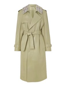 Burberry leren trenchcoat in groen
