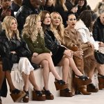 Chloé front row celebrities met platformschoenen