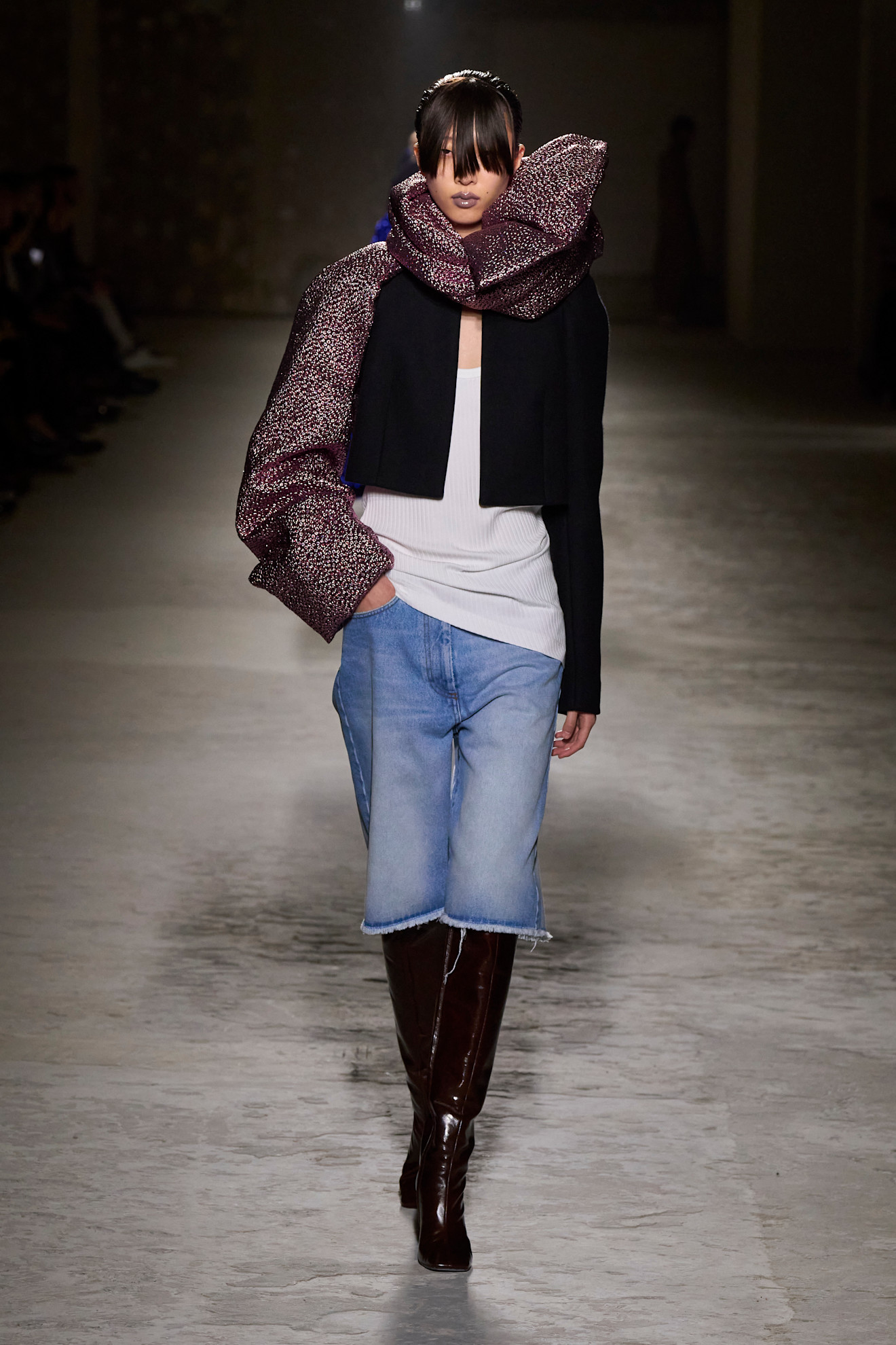 dries van noten jorts denim shorts herfst winter 2024