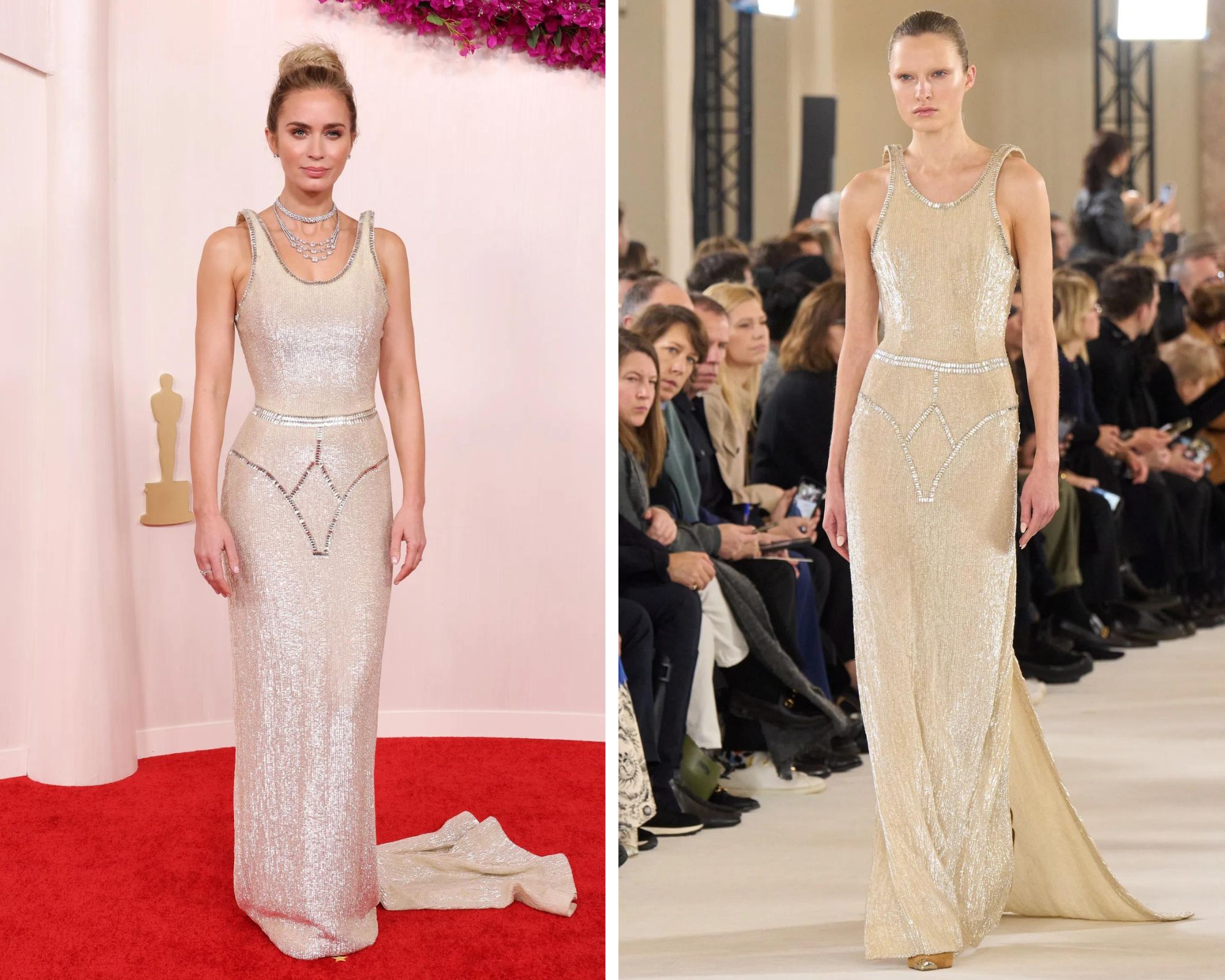 Emily Blunt in Schiaparelli couture lente/zomer 2024