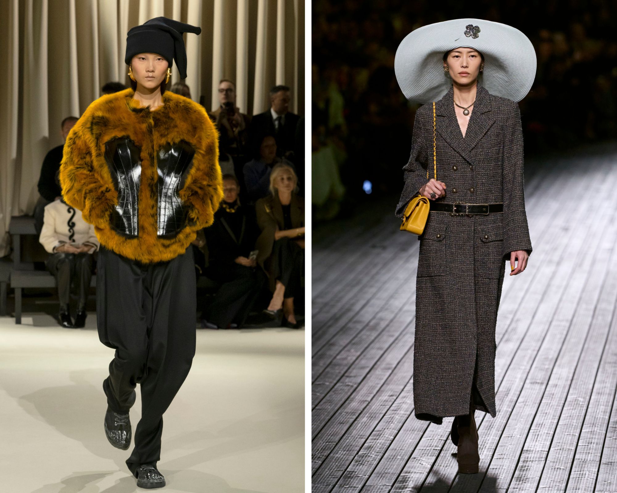 Opvallende hoeden zijn een van de trends van Paris Fashion Week herfst/winter 2024