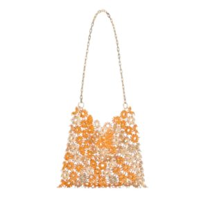 Mango schoudertas met metalen bloemen