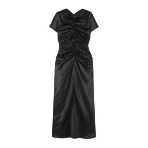 zwarte satijnen jurk tove