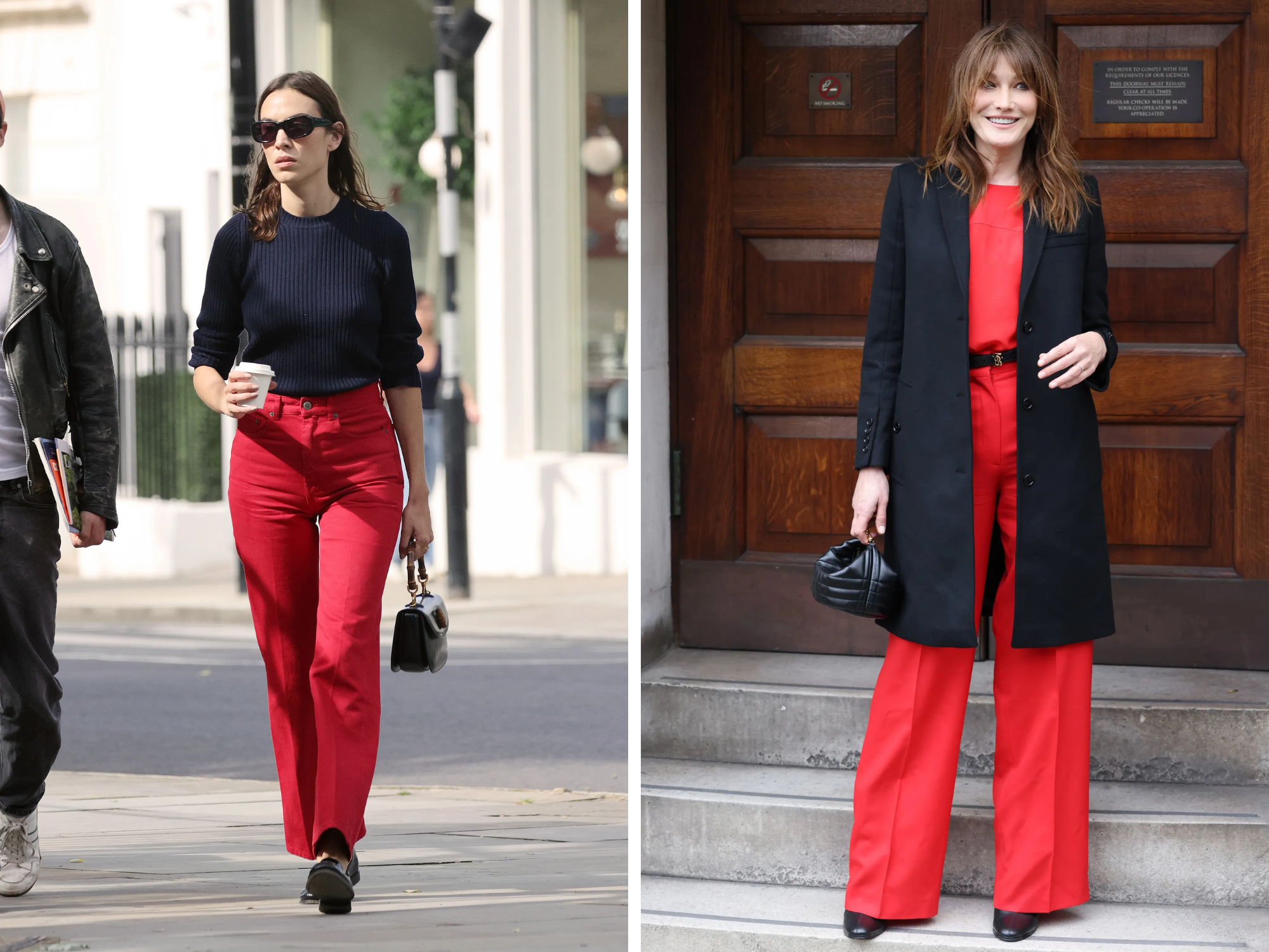 Alexa chung carla bruni rode broek