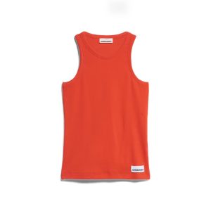 Oranje tanktop van Armed Angels voor een stijlvolle outfit op Koningsdag