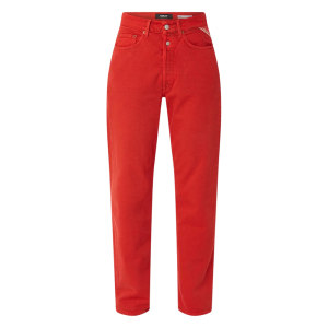replay high waist straight jeans rood
