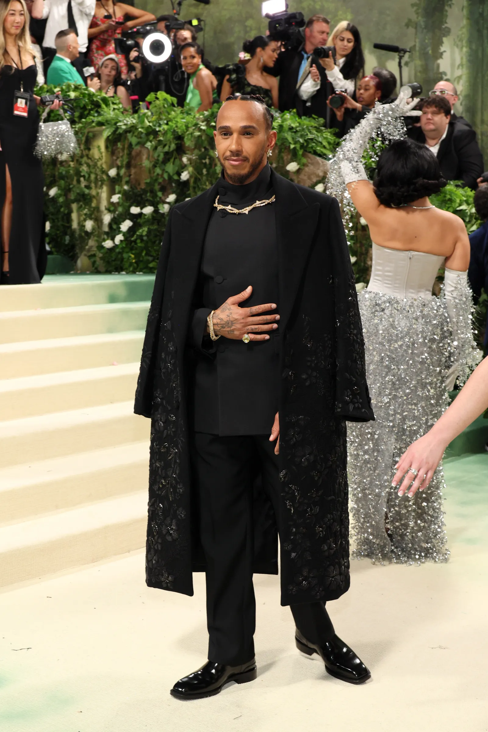 Lewis Hamilton in Burberry.