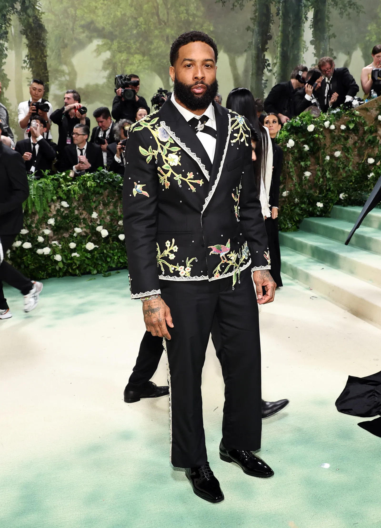 Odell Beckham Jr. in een van de bloemenlooks op het Met Gala 2024