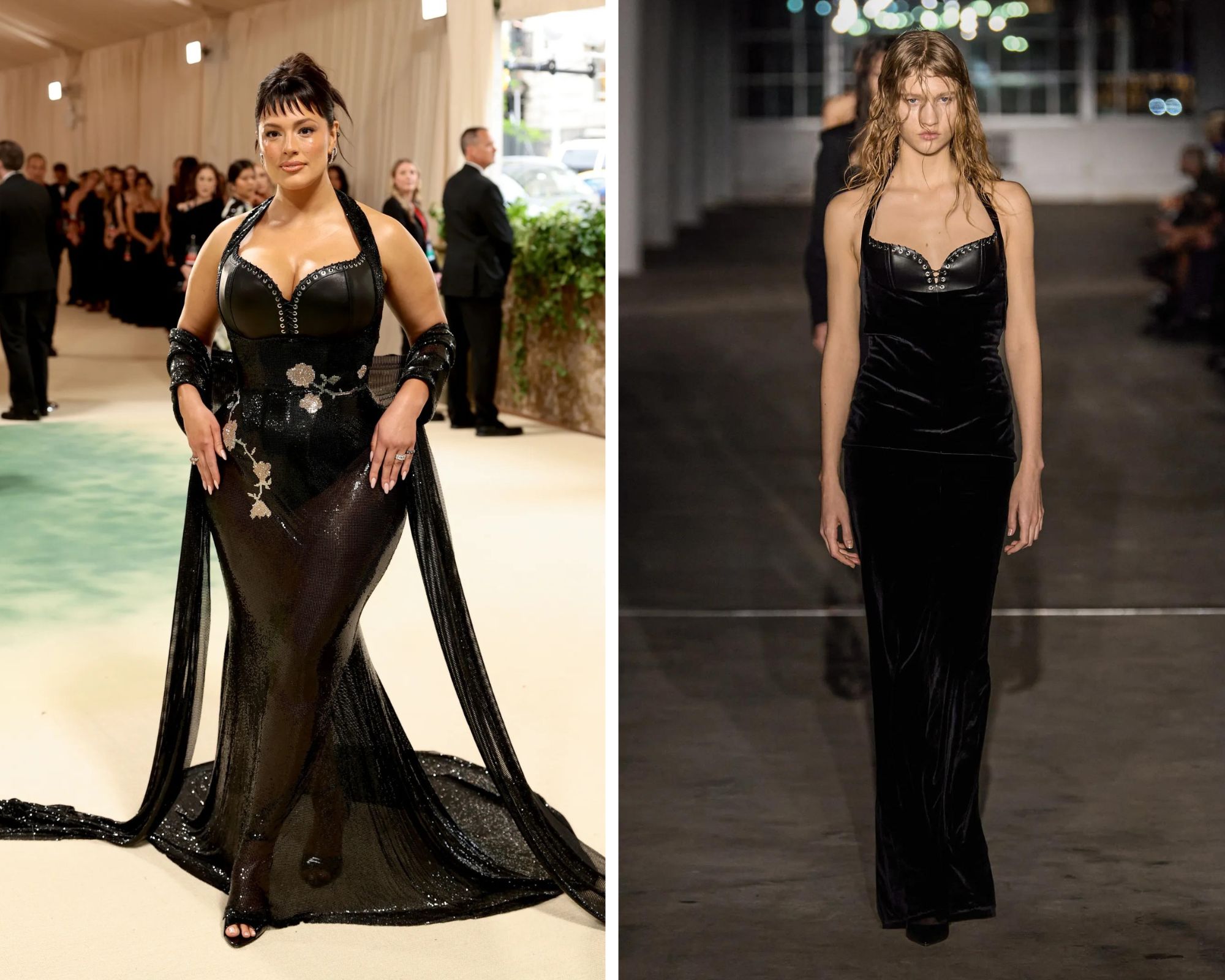 Ashley Graham – Ludovic de Saint Sernin herfst/winter 2024 is een van de catwalklooks op het Met Gala
