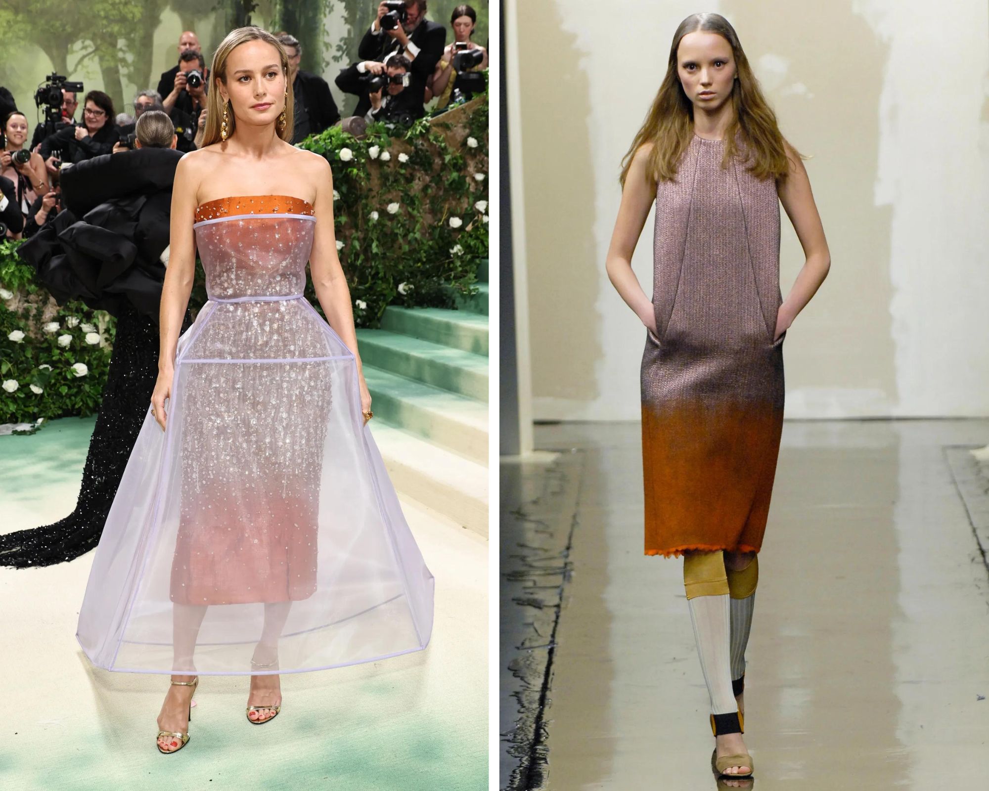 Brie Larson – Prada herfst/winter 2007 is een van de catwalklooks op het Met Gala
