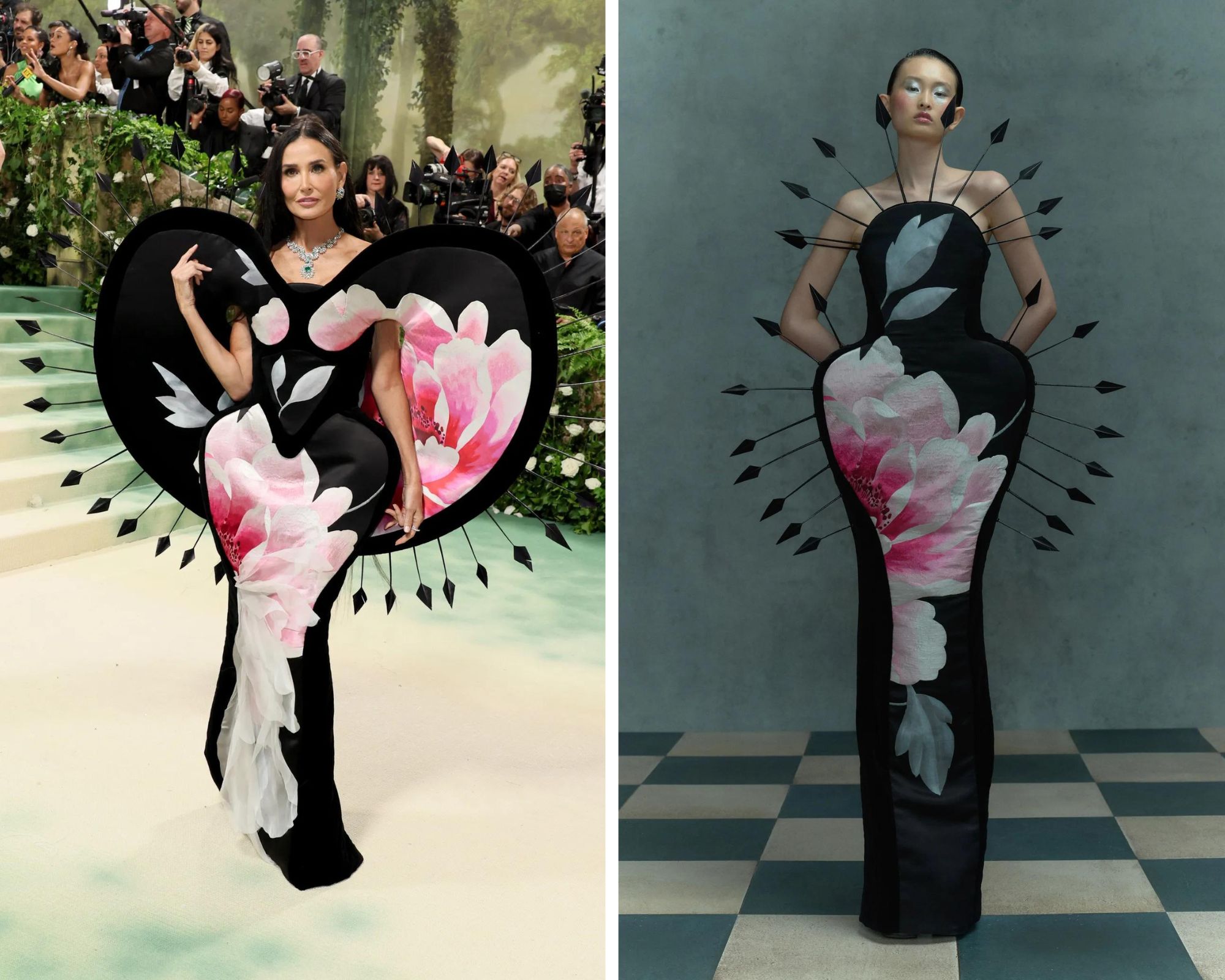 Demi Moore – Harris Reed herfst/winter 2024 is een van de catwalklooks op het Met Gala
