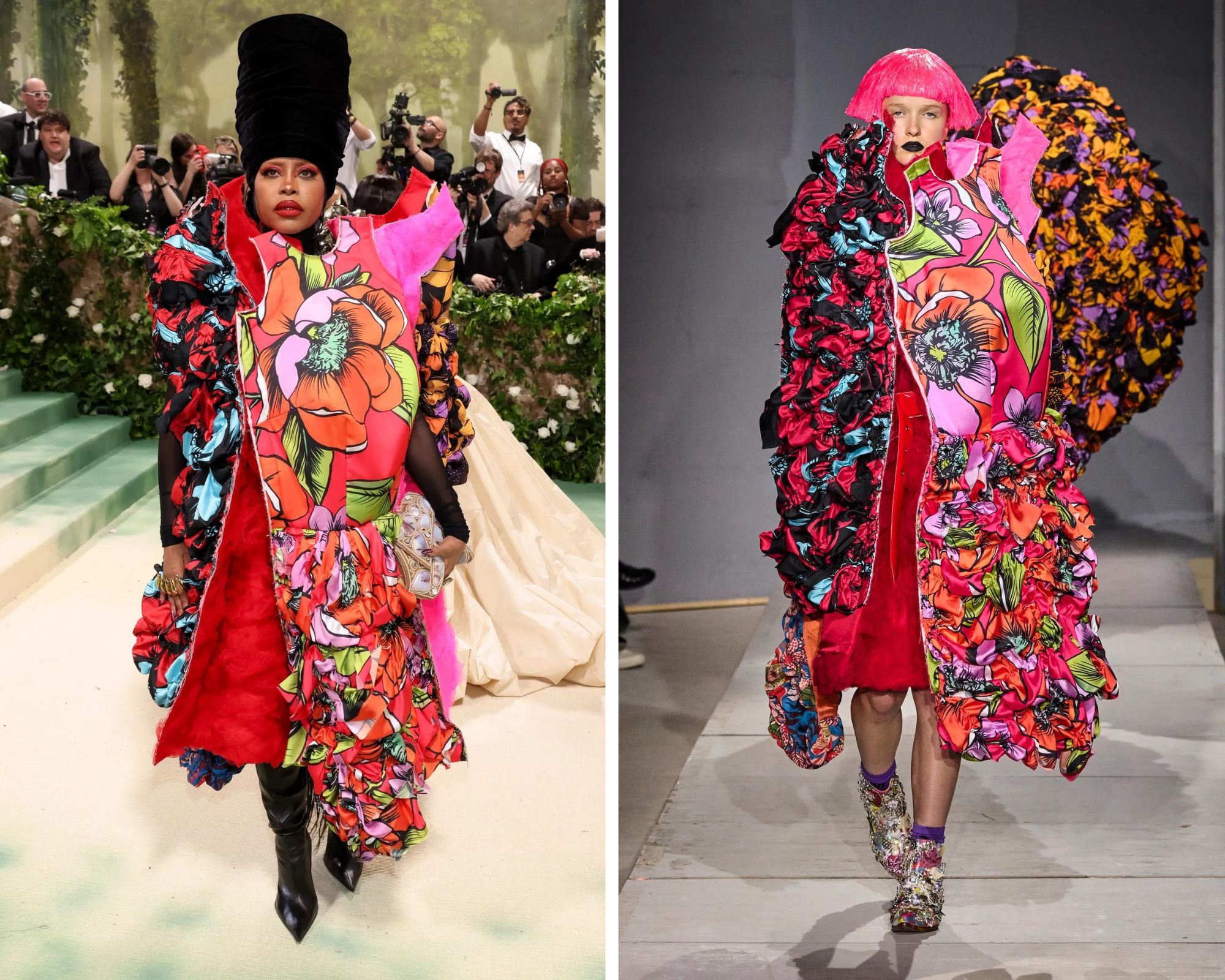 Erykah Badu – Comme des Garcons lente/zomer 2024 is een van de catwalklooks op het Met Gala