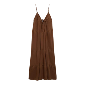 mango lange jurk met strik