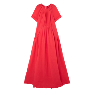 mother of pearl katoenen maxi jurk rood