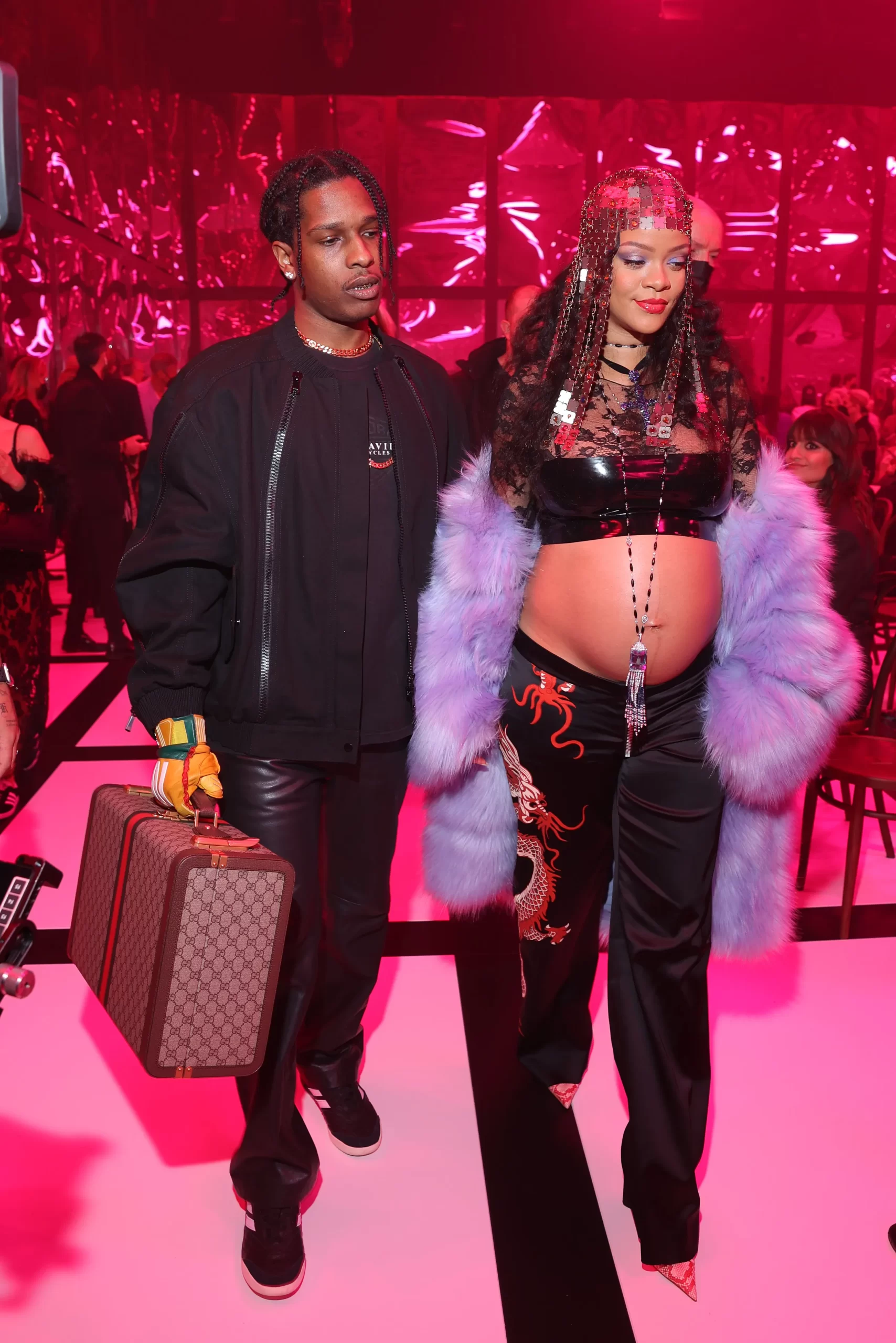 Rihanna en Asap Rocky bij de Gucci herfst/winter 2022-show