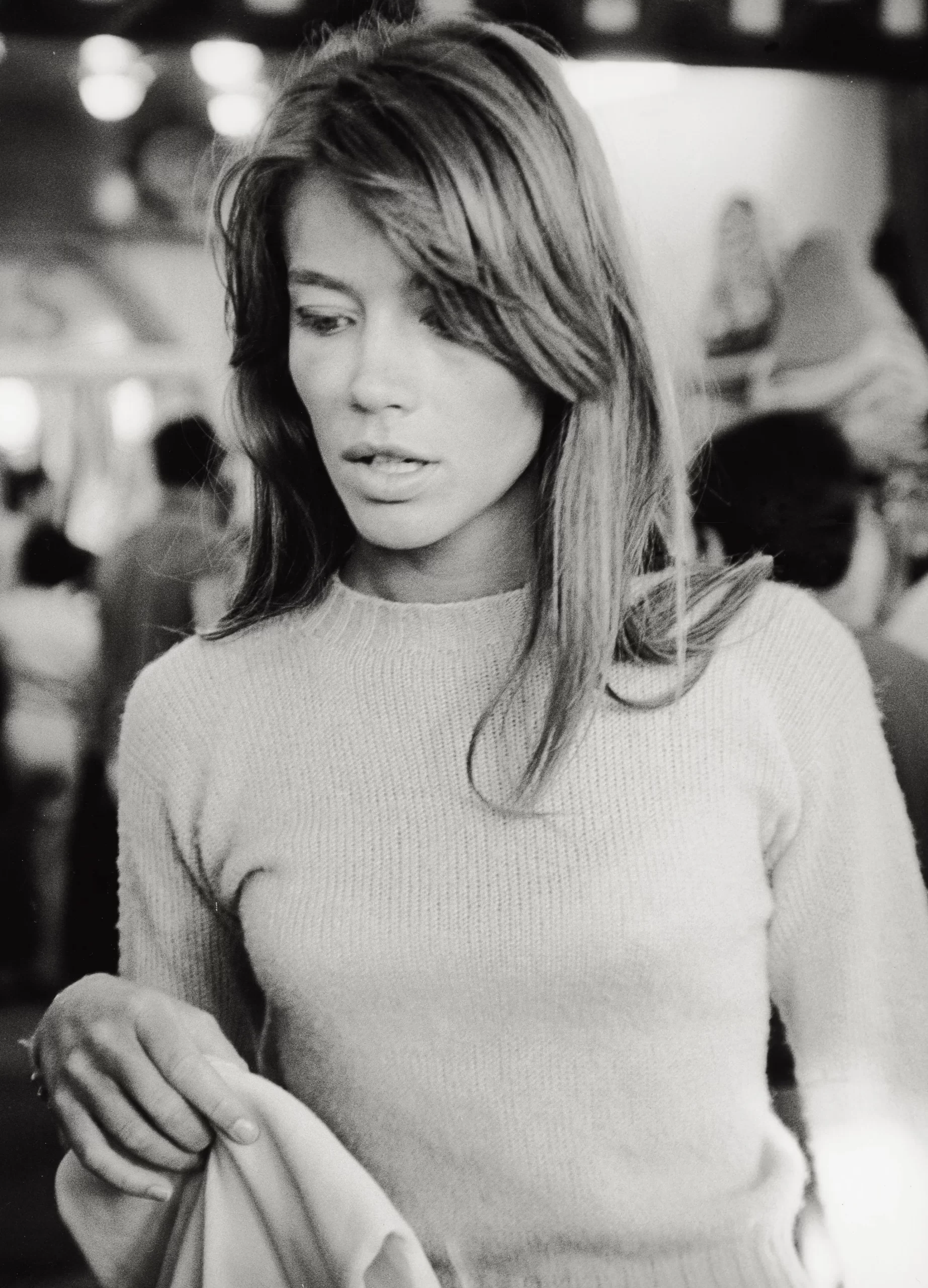 Françoise Hardy tijdens een Grand Prix, 1966