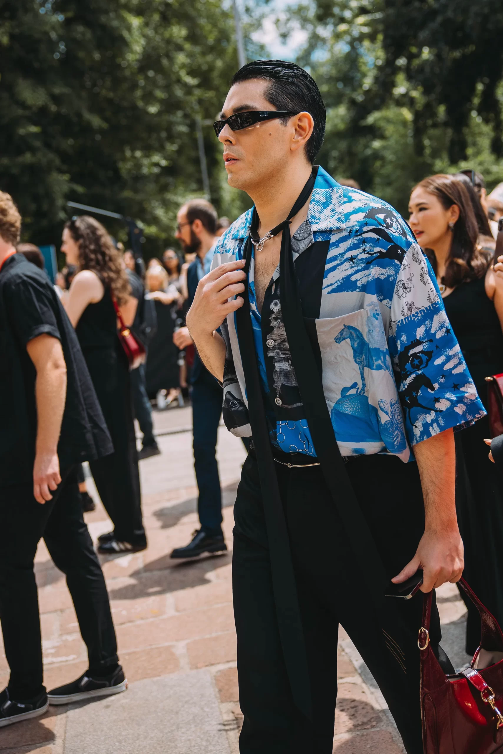 Streetstyle tijdens Milan Men's Fashion Week lente/zomer 2025